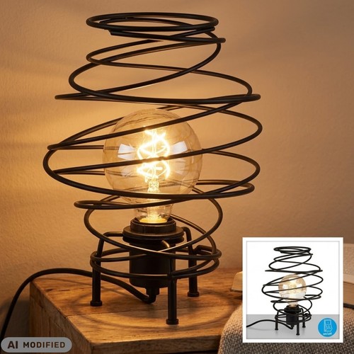 Tischlampe swirl schwarz - tischlampe, schwarz,